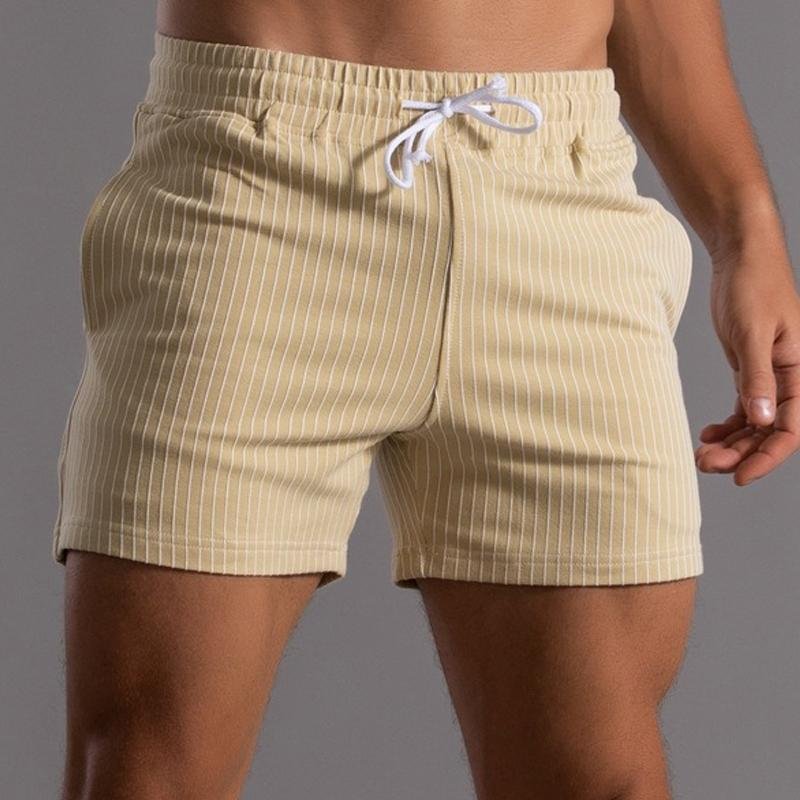 Men's Casual Striped Cotton Shorts 88370666Y