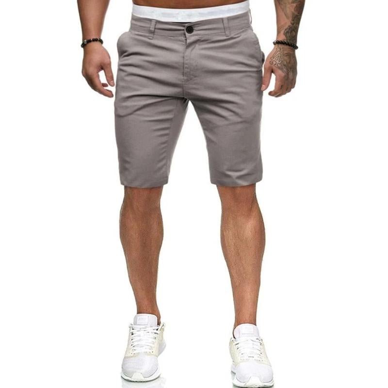 Men's Casual Solid Color Slim Fit Suit Shorts 86674996M