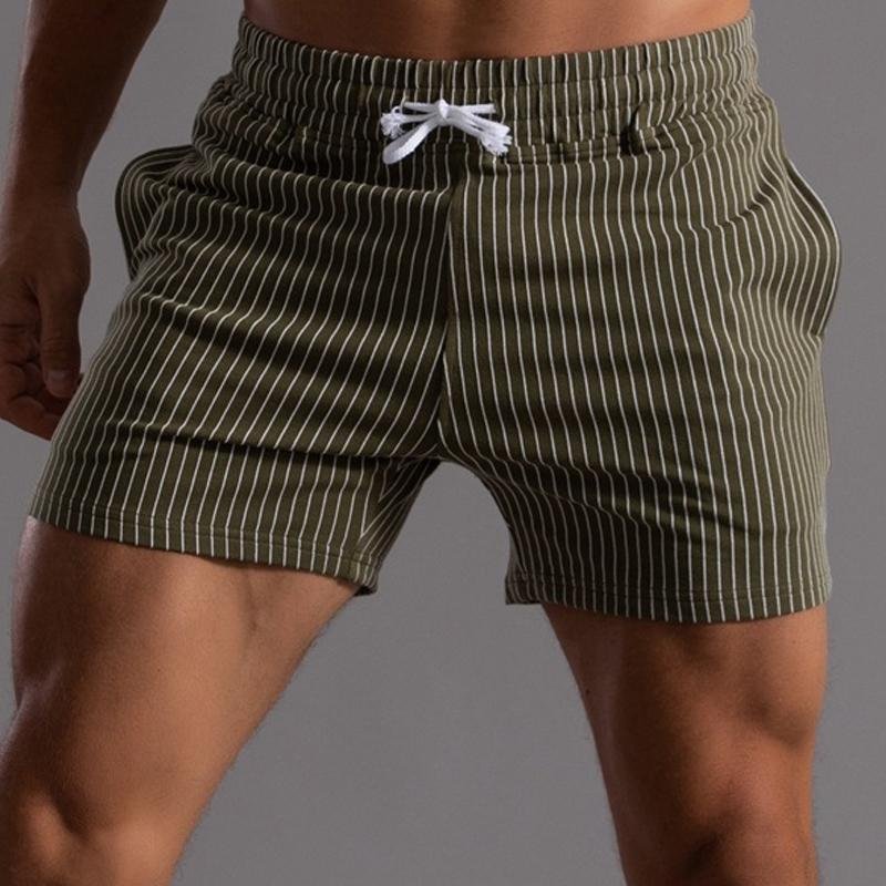 Men's Casual Striped Cotton Shorts 88370666Y