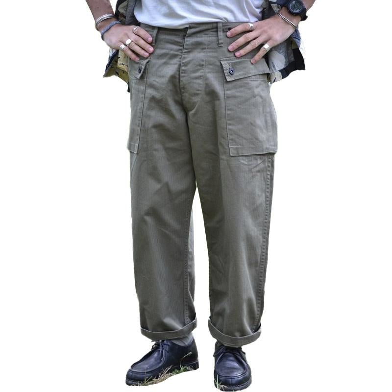 Men's Vintage Multi-pocket Straight-Leg Loose Cargo Trousers 63063689M