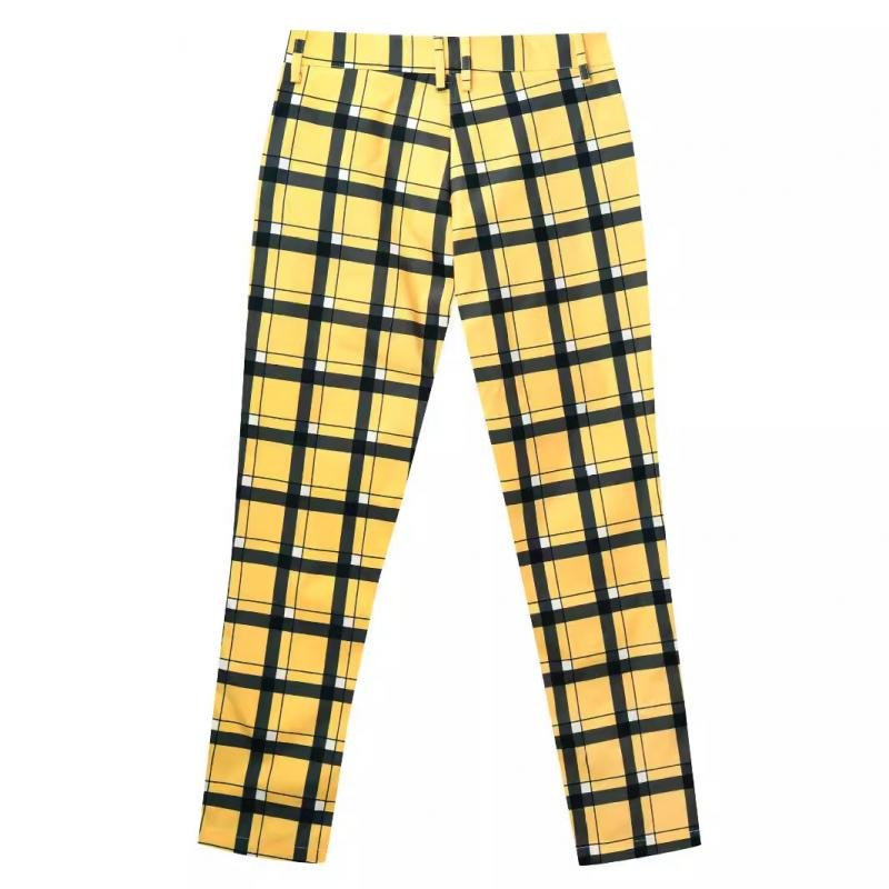 Men's Casual Plaid Printed Suit Pants 66930747Y