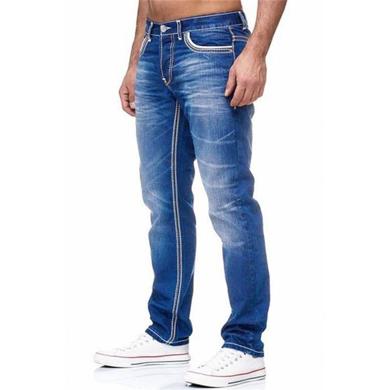 Men's Fashion Distressed Slim Double Stitching Casual Jeans 49387446Z