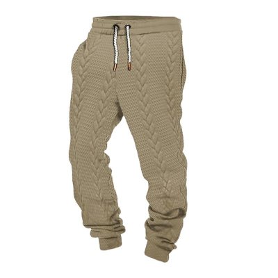 Men's Casual Jacquard Lace-Up Loose Sports Pants 44796436M