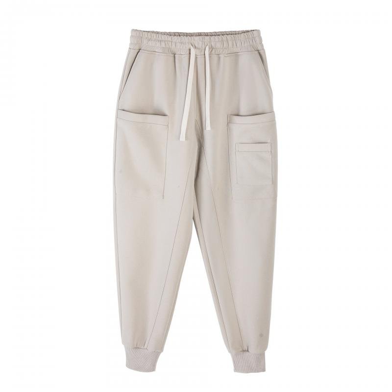 Men's Solid Color Elastic Waist Loose Sports Pants 46646698Z