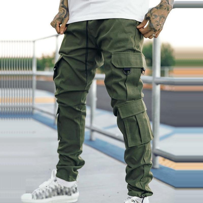 Men's Solid Loose Multi-Pocket Casual Cargo Pants 49648968Z