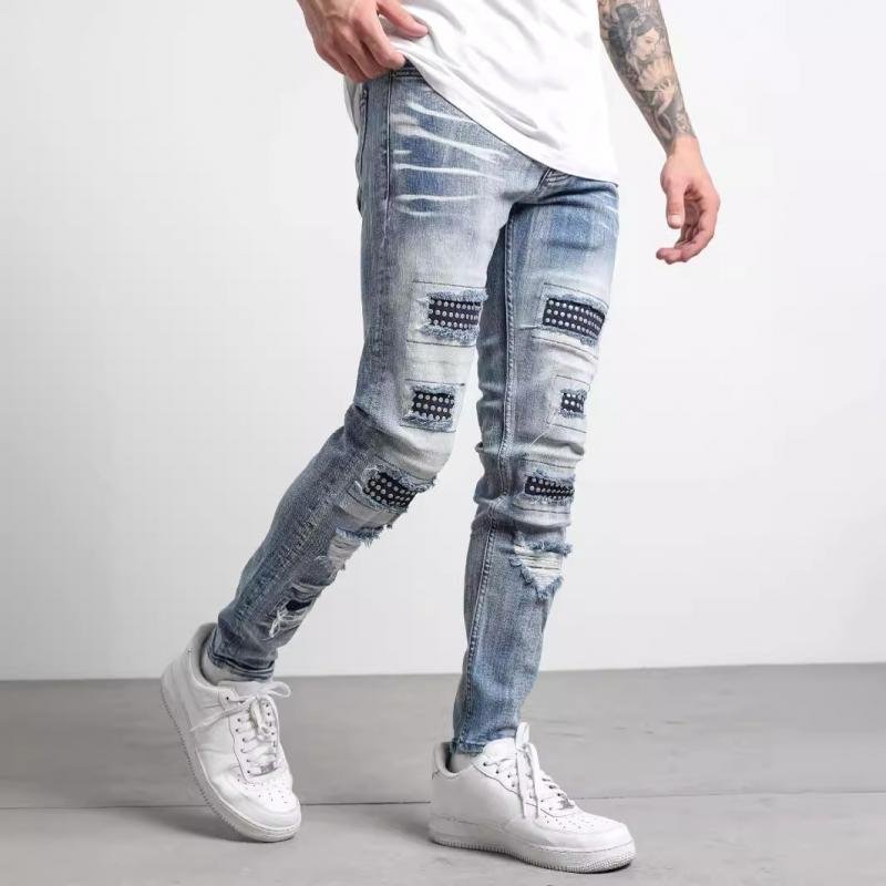 Men's Fashion Distressed Skinny Casual Jeans 86390906Z