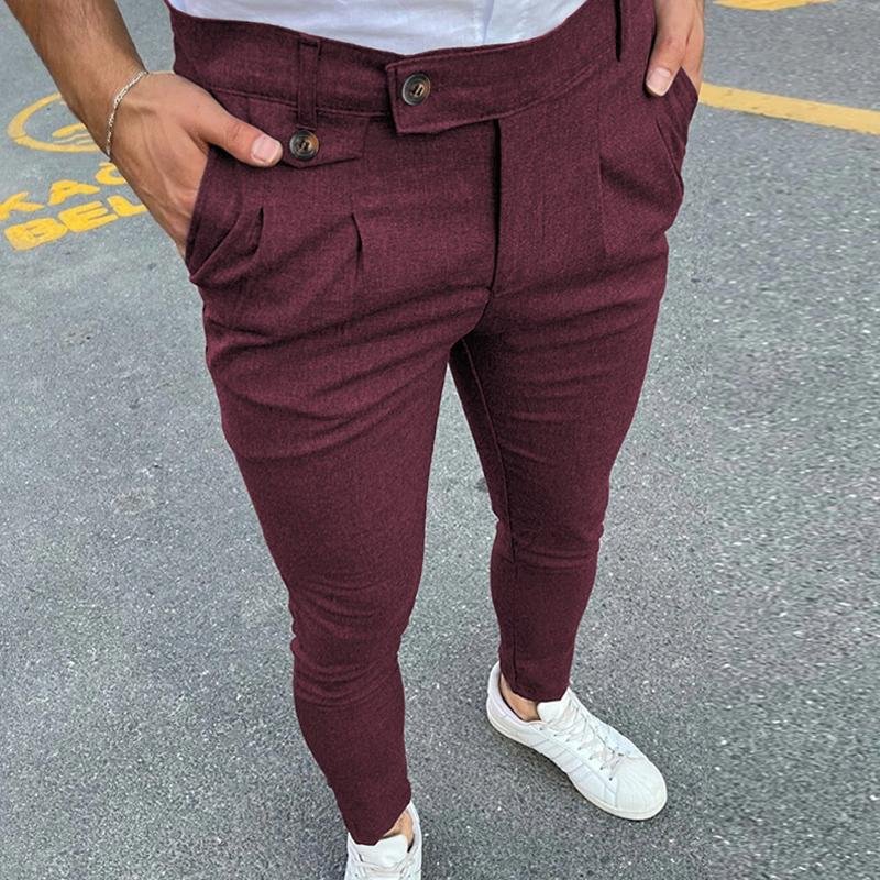 Men Casual Business Solid Color Suit Pants 84068984Y