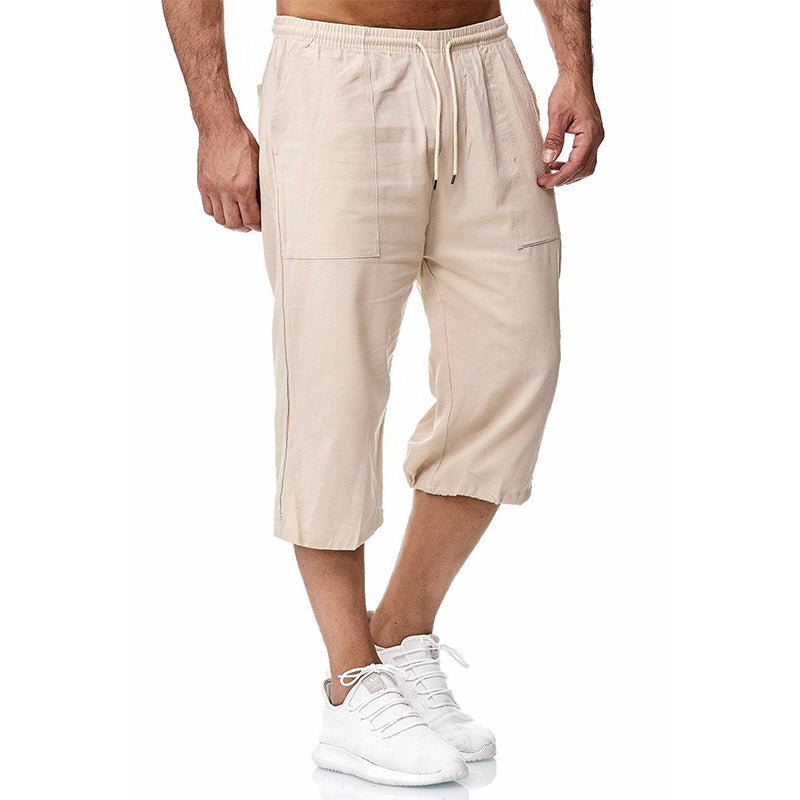 Men's Cotton Linen Casual Sports Shorts 60369648M