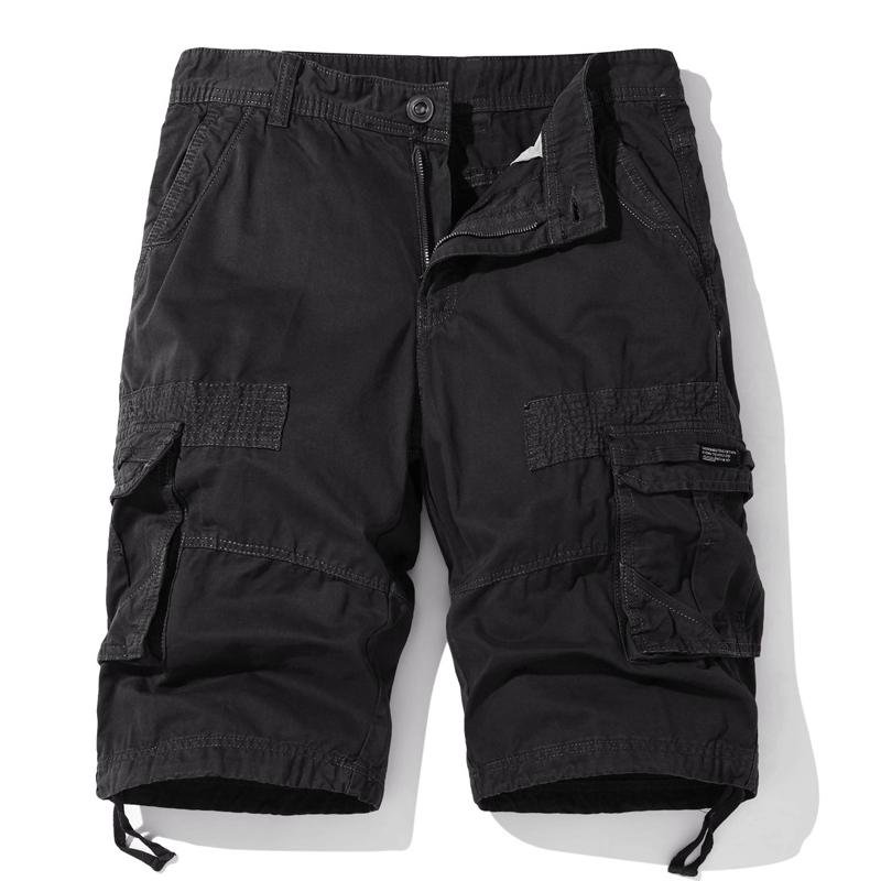 Men's Solid Color Multi-Pocket Cargo Shorts 66047664Z