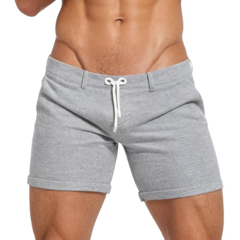 Men's Sexy Lace-Up Elastic Waist Sports Shorts 46339067M