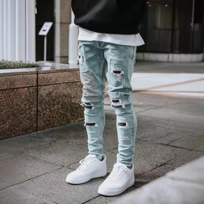 Men's Fashion Distressed Skinny Casual Jeans 64647694Z