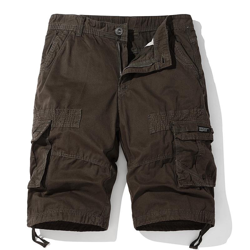 Men's Solid Color Multi-Pocket Cargo Shorts 66047664Z