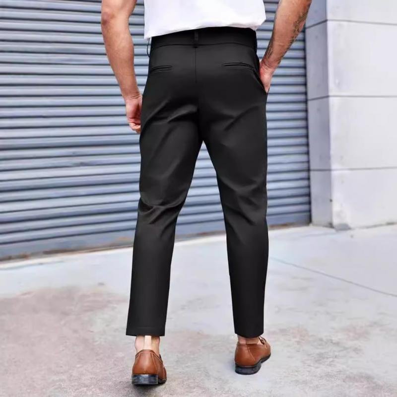 Men's Business Solid Color Slim Fit Drape Suit Pants 44430486M