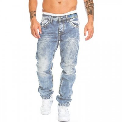 Men's Retro Distressed Straight Jeans 76836633X