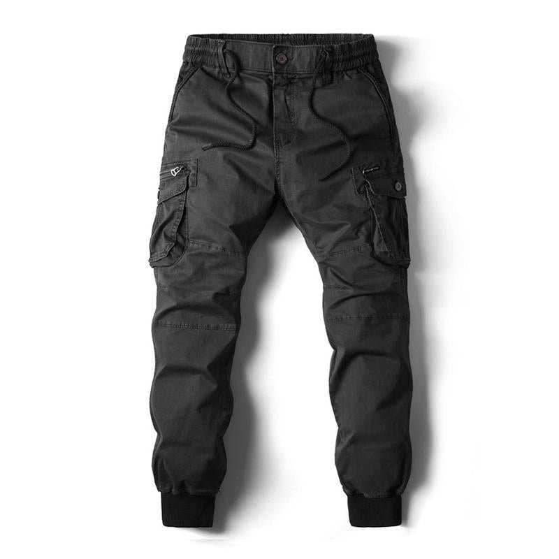 Men's Casual Outdoor Multi-Pocket Elastic Waist Cargo Pants 67666644M