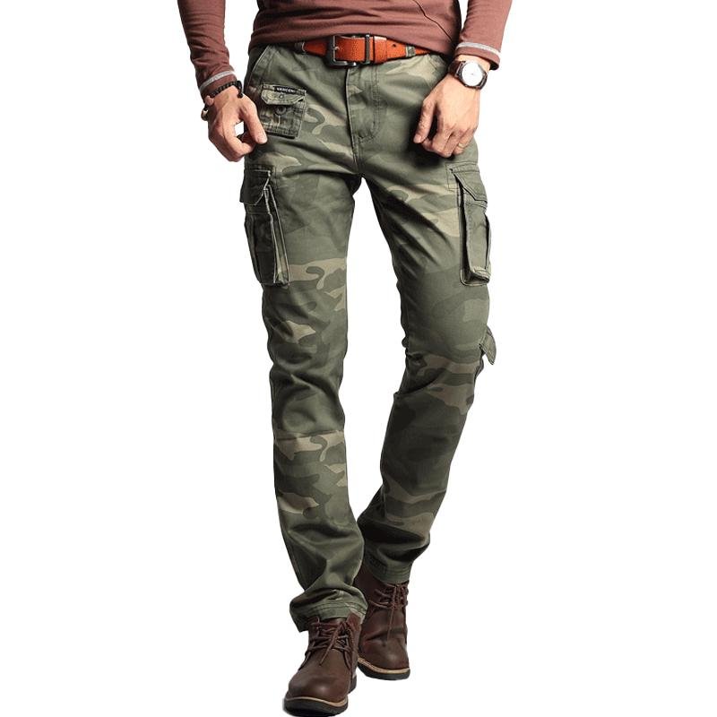 Men's Camouflage Multi-pocket Cotton Slim Cargo Pants 08647889Z