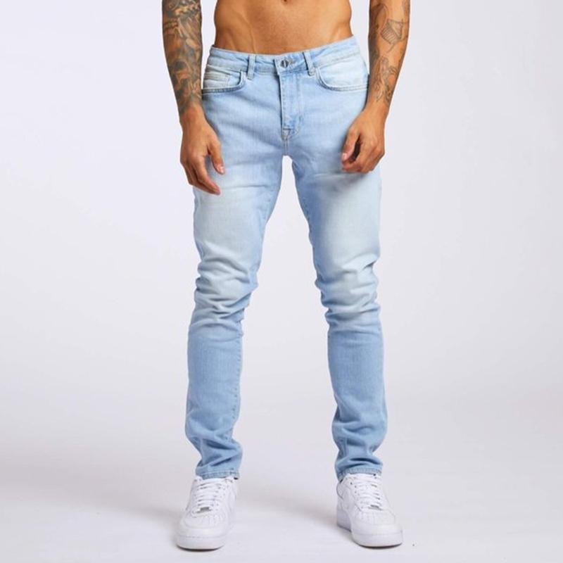 Men's Casual Washed Slim High Waist Jeans 60667960M