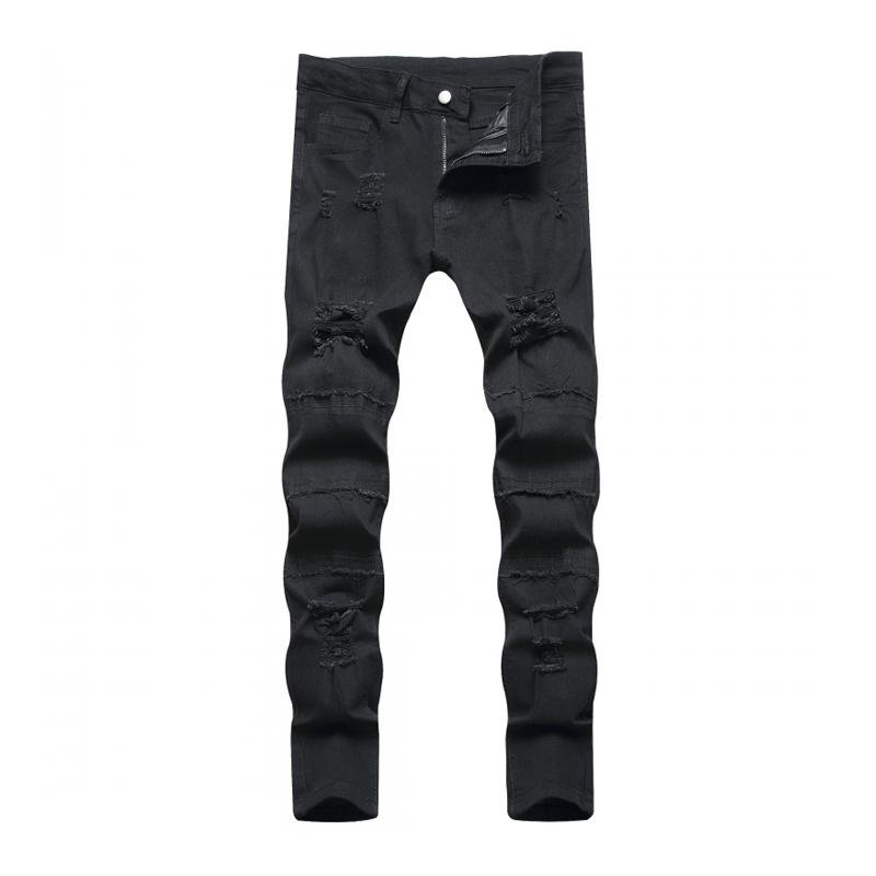 Men's Fashion Distressed Hole Slim Jeans 66694846Z