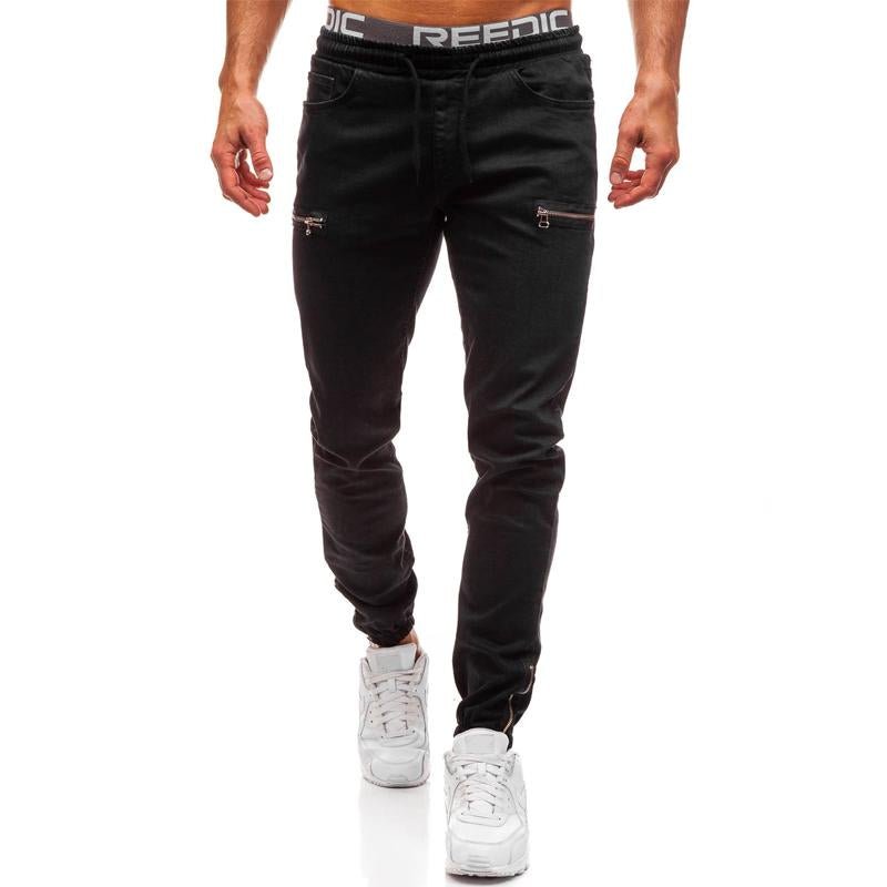 Men's Casual Panel Zipper Jeans 60606646Y