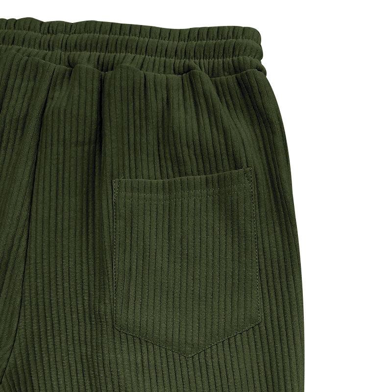 Men's Solid Color Vertical Stripes Elastic Waist Casual Pants 39966767Z