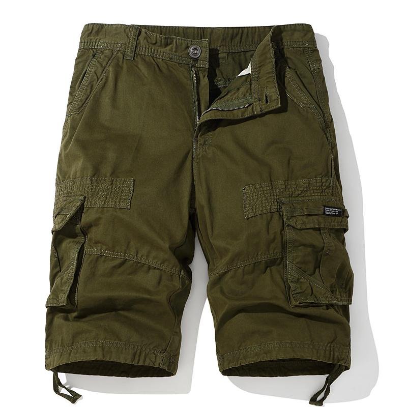 Men's Solid Color Multi-Pocket Cargo Shorts 66047664Z