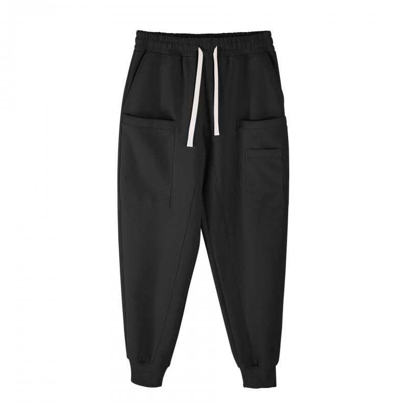 Men's Solid Color Elastic Waist Loose Sports Pants 46646698Z