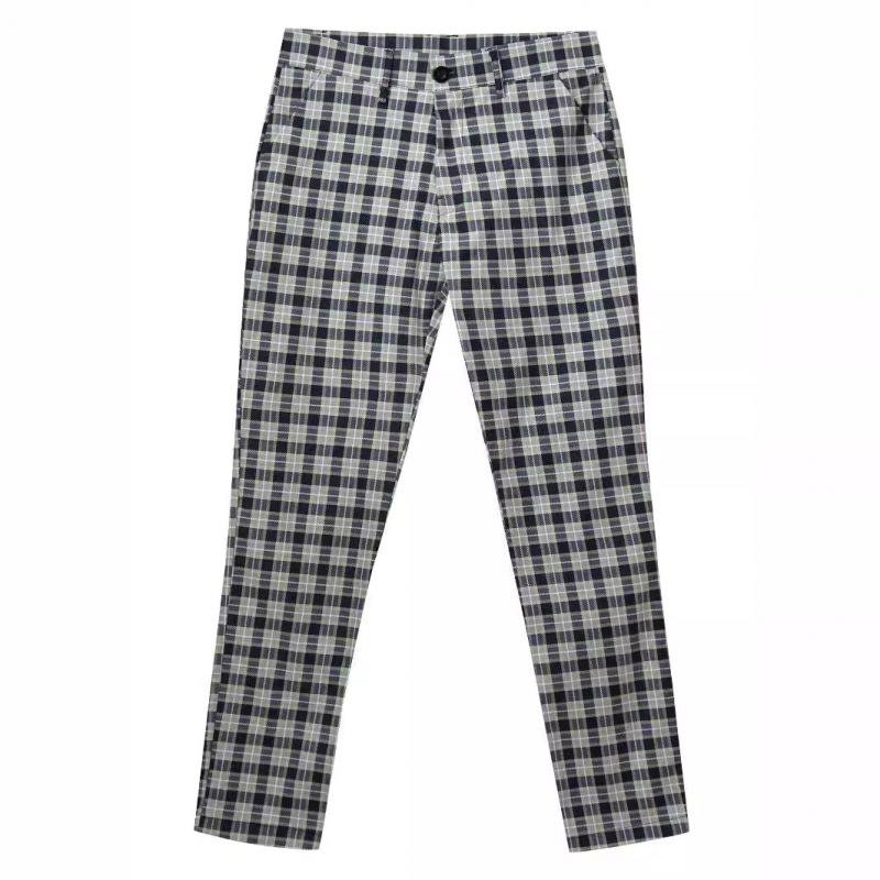 Men's Casual Plaid Printed Suit Pants 93067064Y