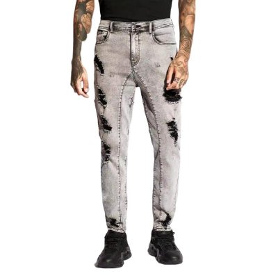 Men's Fashion Distressed Hole Patchwork Casual Jeans 46667069Z