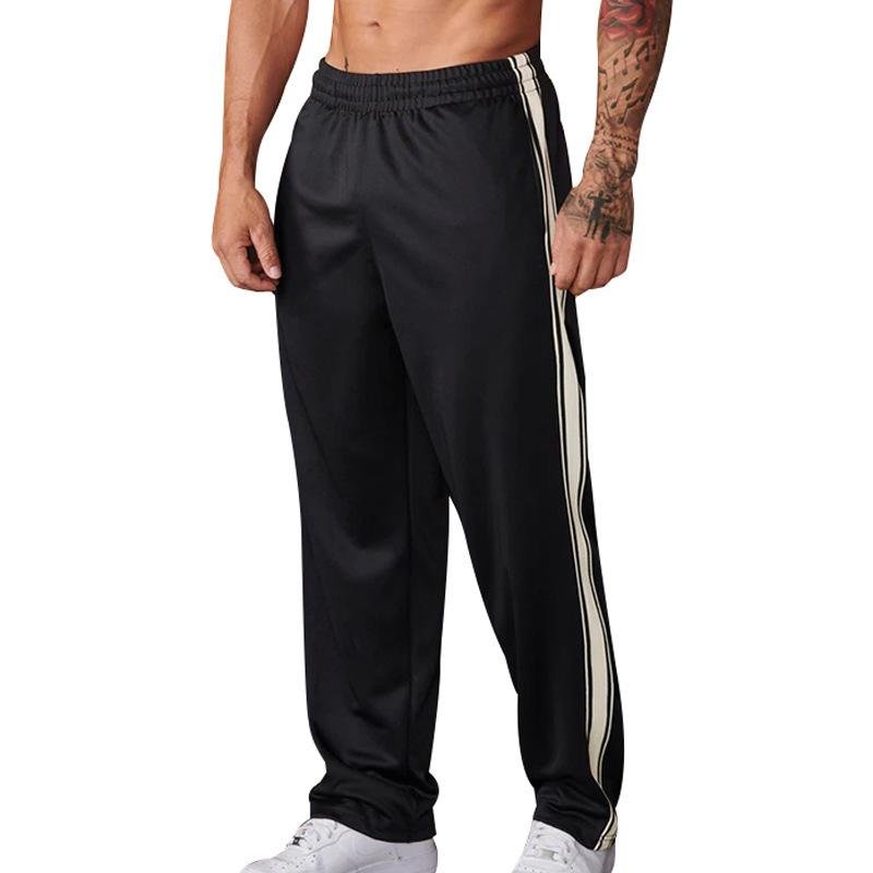 Men's Colorblock Side Elastic Waist Straight Casual Sports Pants 44788869Z