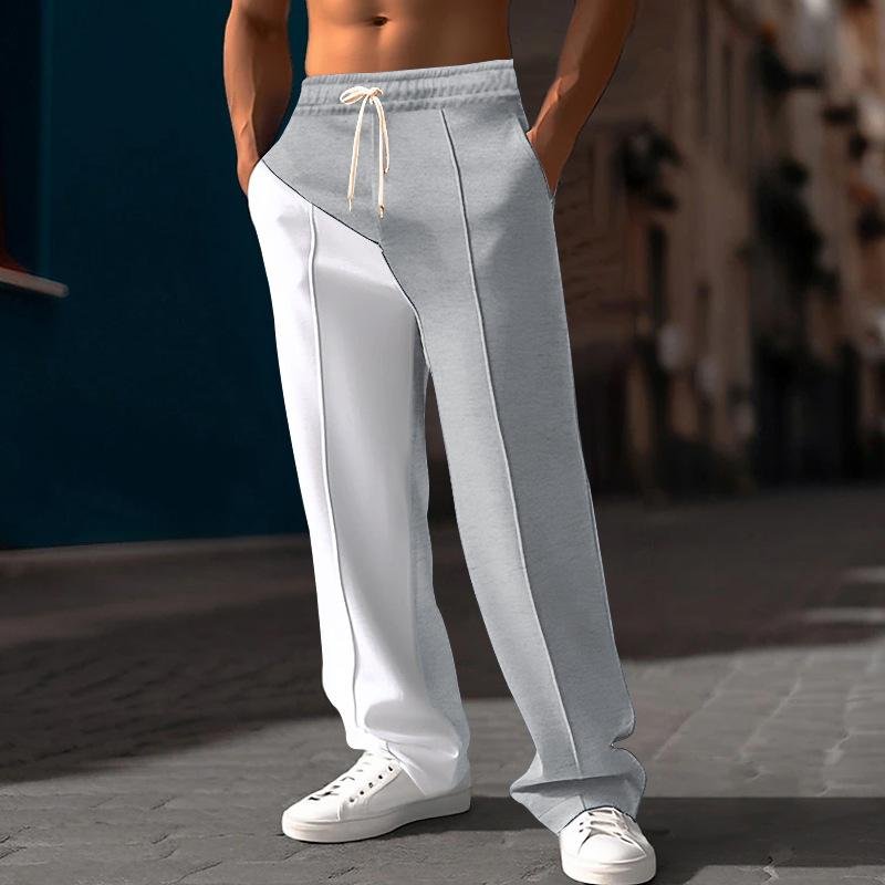 Men's Colorblock Straight Elastic Waist Sports Pants 70964487Z