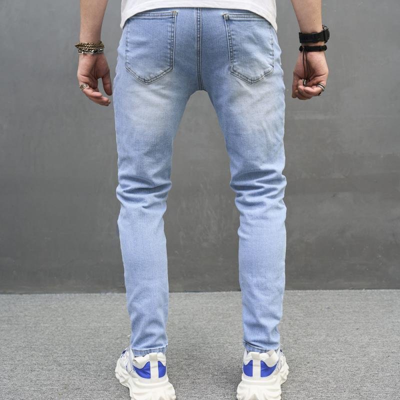 Men's Fashion Distressed Tight Cotton Jeans 98376939Z